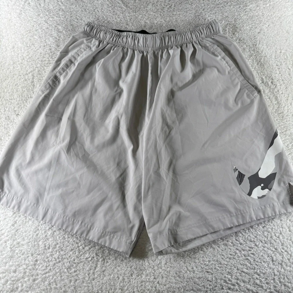 Nike Dri-Fit XL Men's Light Gray Grey Basketball Shorts Athletic Stretch 9